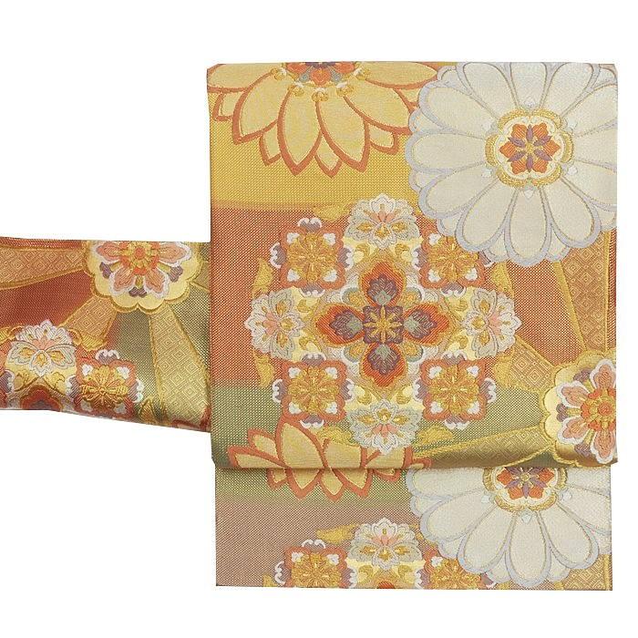 新古品袋帯 全通柄 正絹 未使用品 逸品袋帯 金糸 古典柄 a2m1m5 M