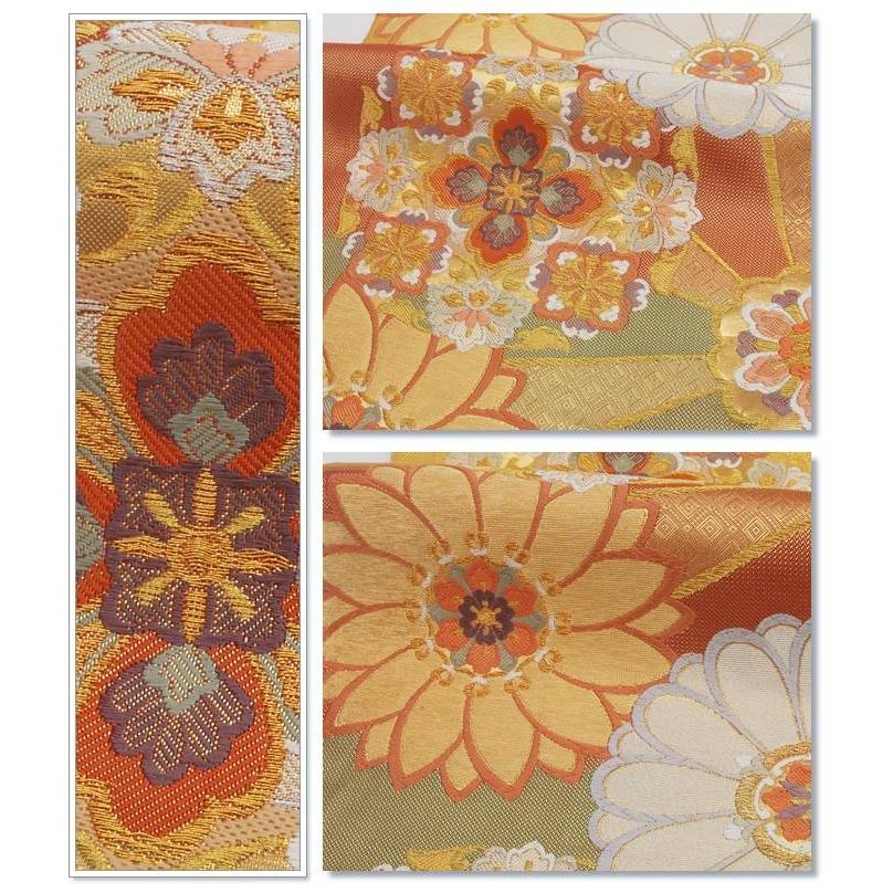 新古品袋帯 全通柄 正絹 未使用品 逸品袋帯 金糸 古典柄 a2m1m5 M