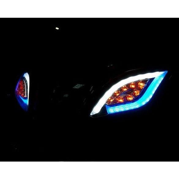デイライト ブルー LED フラッシャーセット ライトスモークレンズ