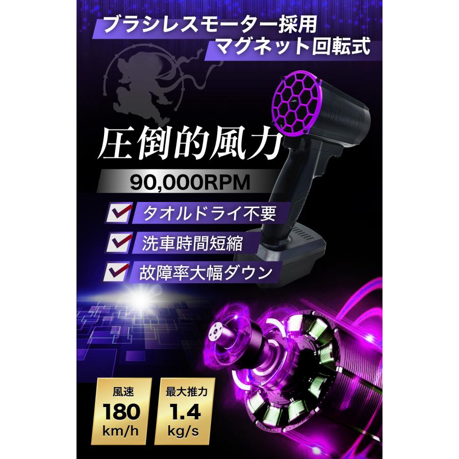 嵐神 ZERO ARAJIN 最強 ブロワー 洗車 超強力ターボファン ブラシレス