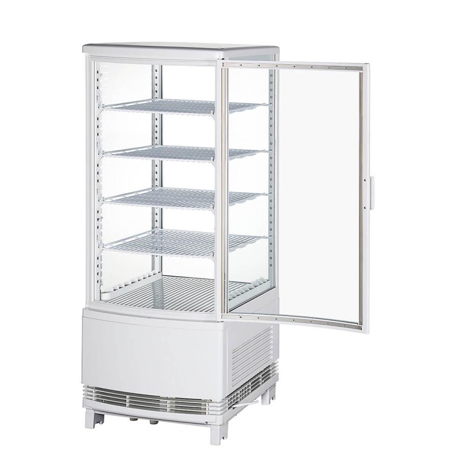 2月目玉商品！】 100L 白 冷蔵ショーケース ガラス扉曲面 ウツクシイ
