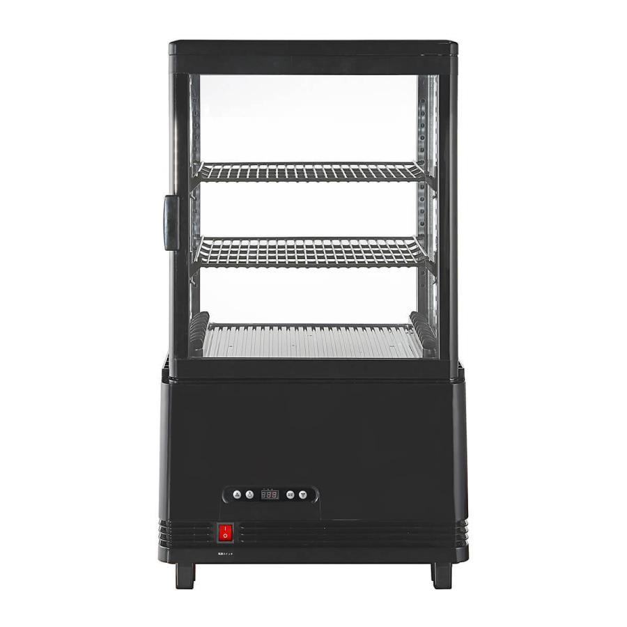 春分セール！】 60L 黒 冷蔵ショーケース 4面ガラスショーケース