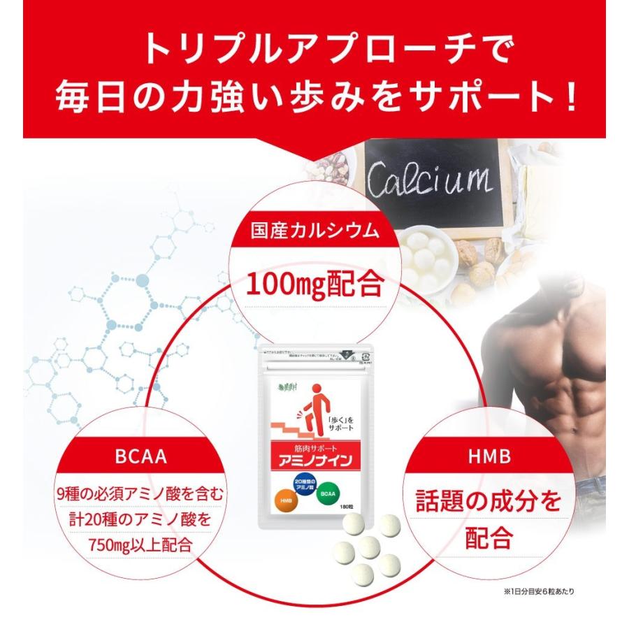 カルシウム サプリ サプリメント 必須アミノ酸 BCAA アミノナイン 180