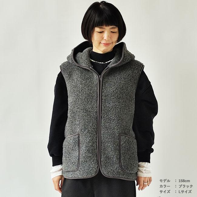 コールドブレーカー COLDBREAKER ボア ベスト ウールパイル フード付き