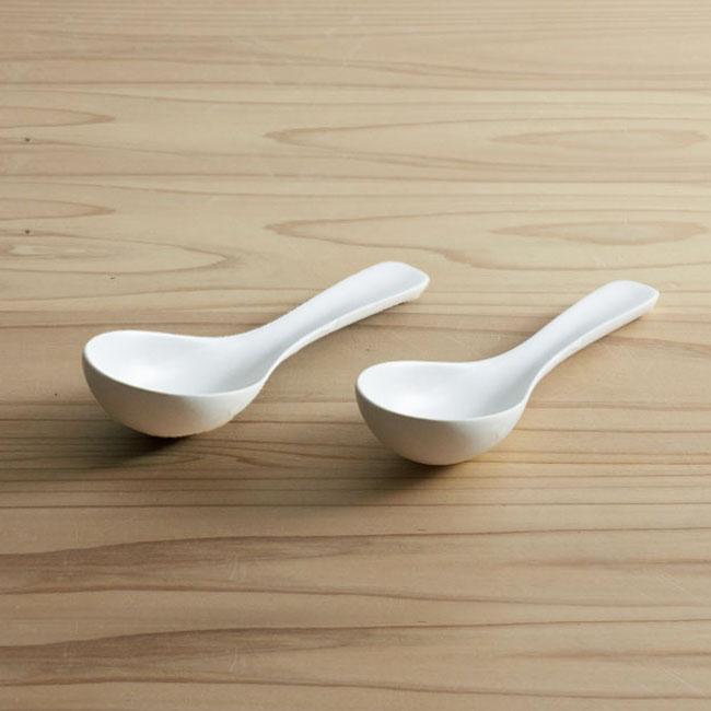 かもしか道具店 レンゲスプーン 白 (2個セット) 陶器 れんげ レンゲ