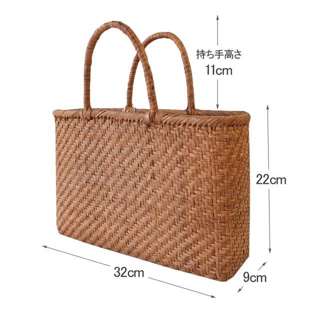 かごや 山葡萄 かごバッグ やまぶどう 網代編み 編み込み 籠バッグ 山