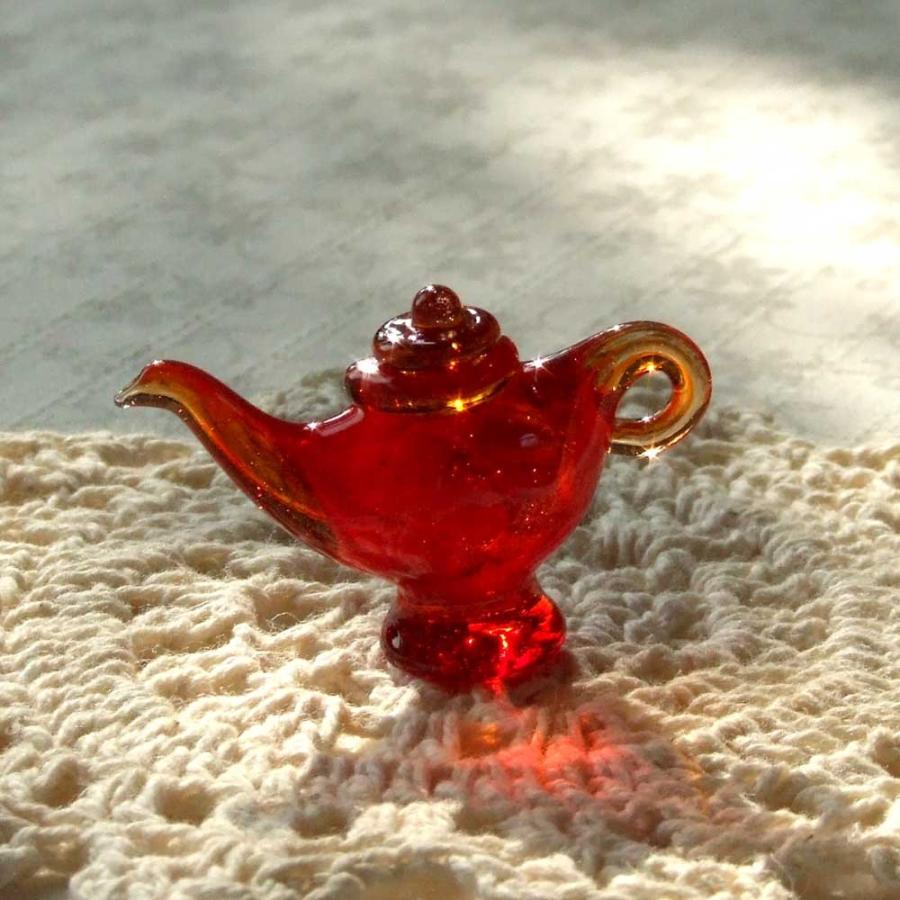 ガラス細工 ミニチュア 雑貨 置物 ガラスのランプ : ガラス細工 THE