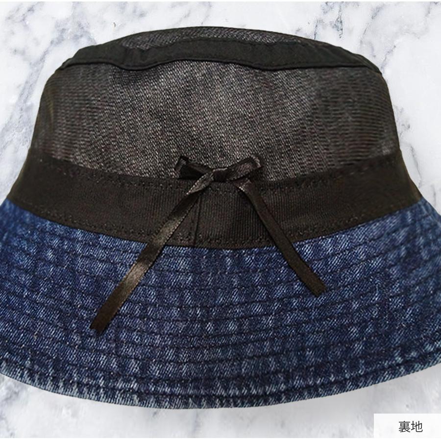 バケットハット デニム 帽子 レディース タグ 折りたたみ アジャスター