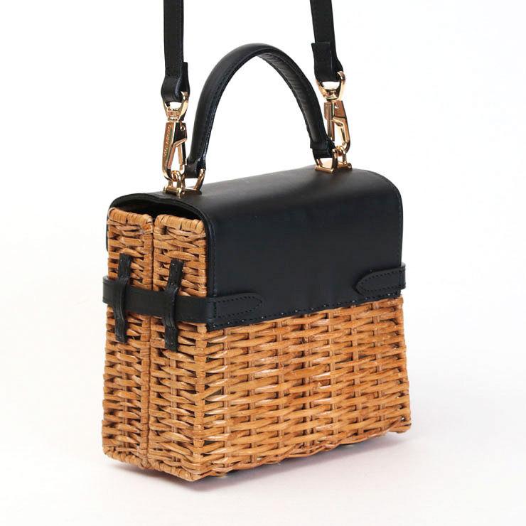 VIOLAd'ORO（ヴィオラドーロ） かごバッグ ラタン 2WAYミニショルダー