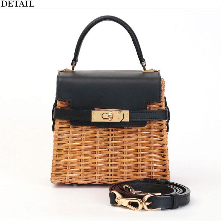 VIOLAd'ORO（ヴィオラドーロ） かごバッグ ラタン 2WAYミニショルダー