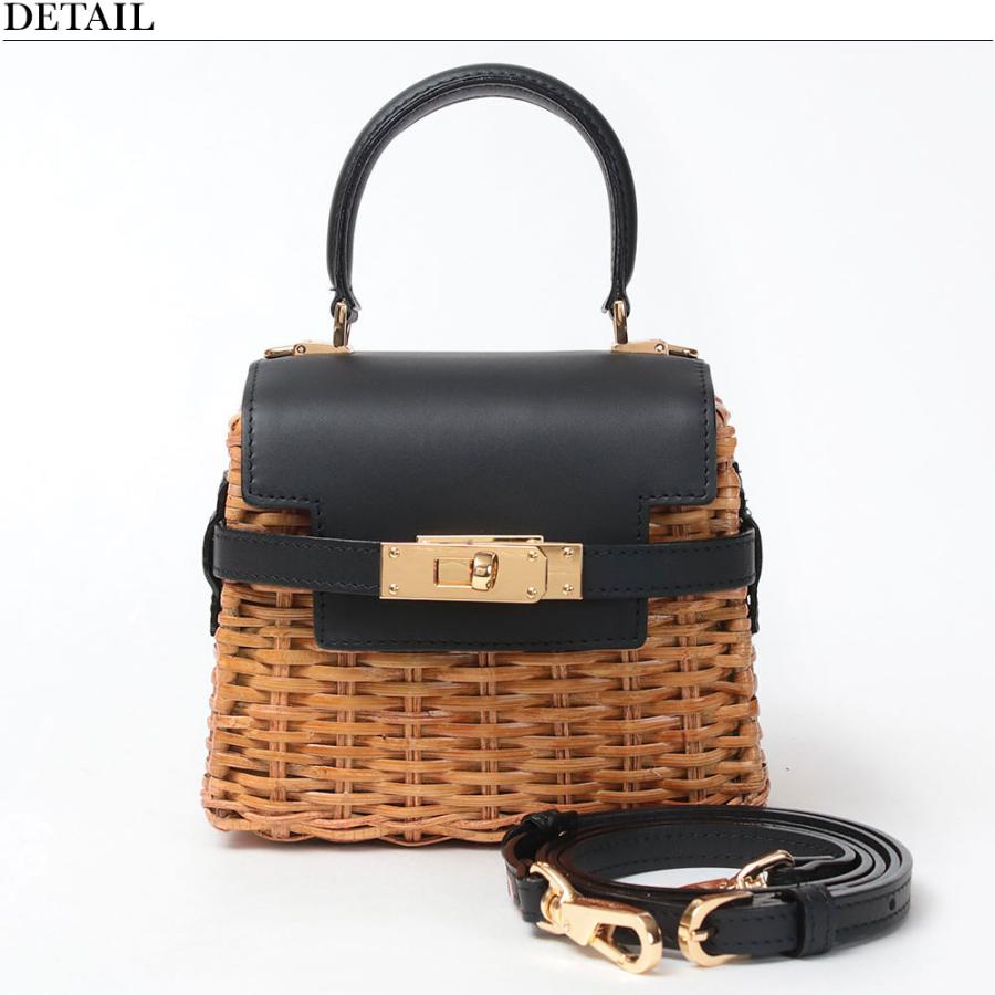 VIOLAd'ORO（ヴィオラドーロ） カゴバッグ ラタン ターンロック付き