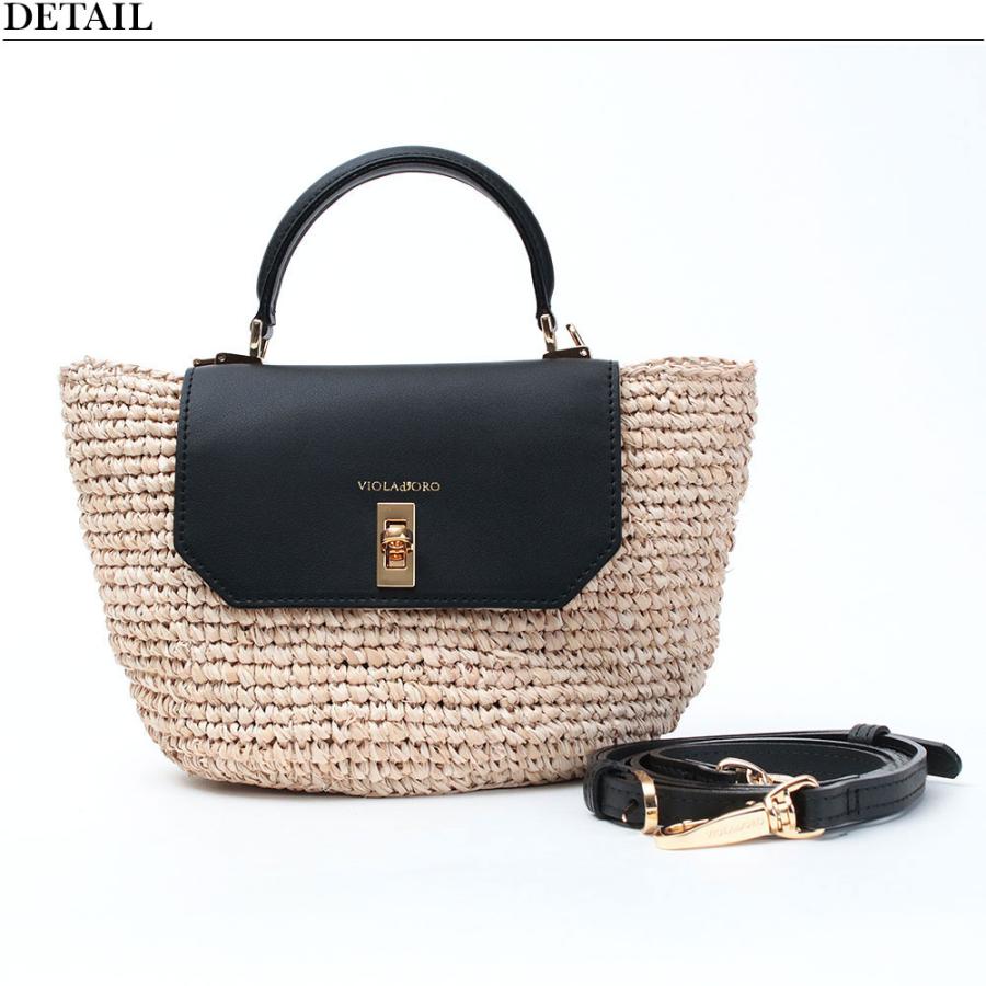 VIOLAd'ORO（ヴィオラドーロ） かごバッグ 2WAYショルダー ラフィア