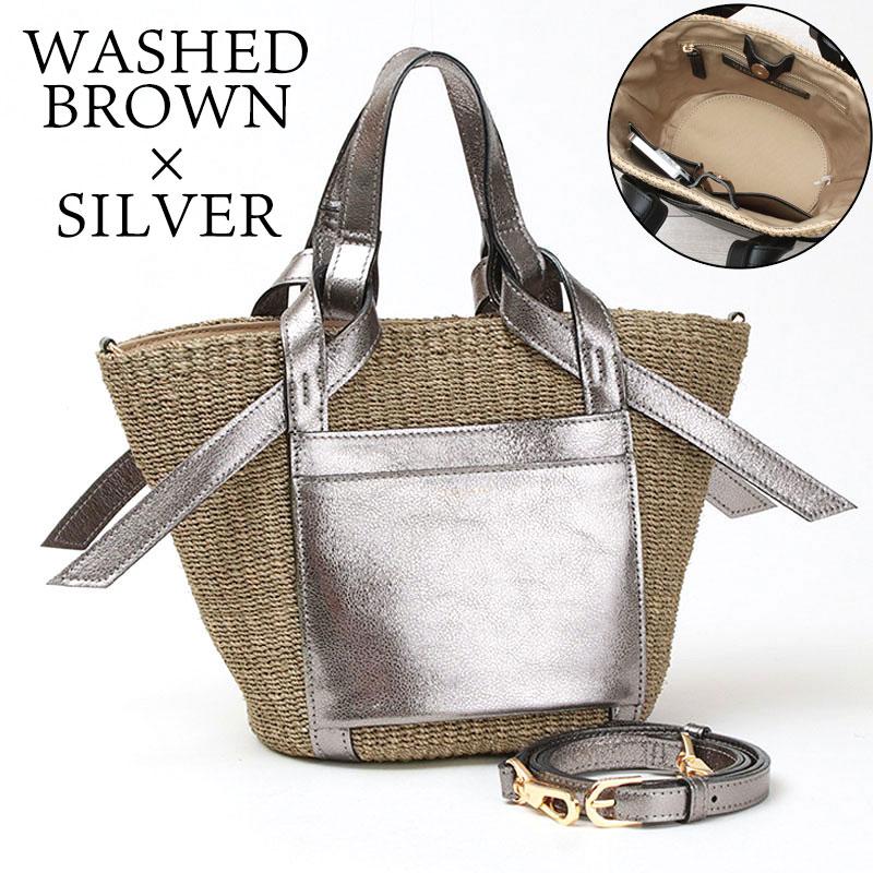 VIOLAd'ORO（ヴィオラドーロ） かごバッグ MIRO レザーポケット