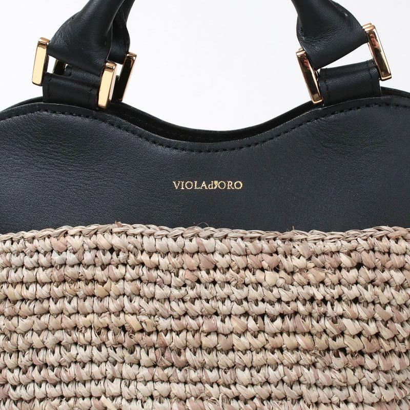 VIOLAd'ORO（ヴィオラドーロ） かごバッグ ラフィア 2WAY SANDRO V8888