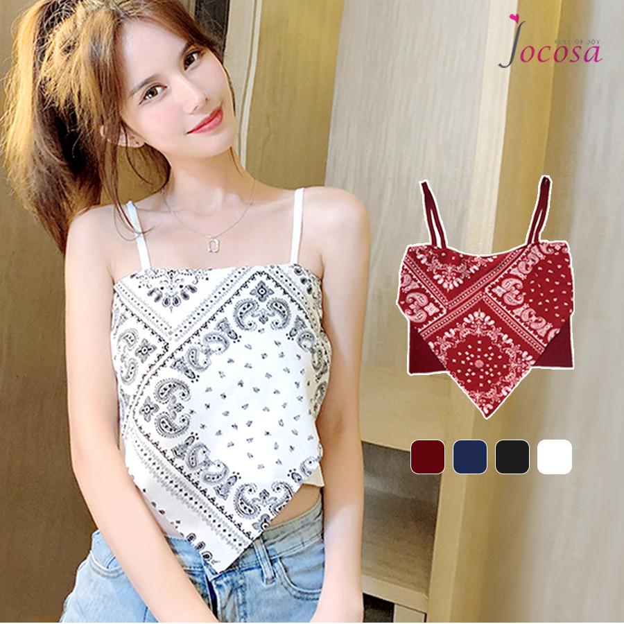 キャミソール トップス ニット ビスチェ 韓国 ペイズリー柄 レッド 赤