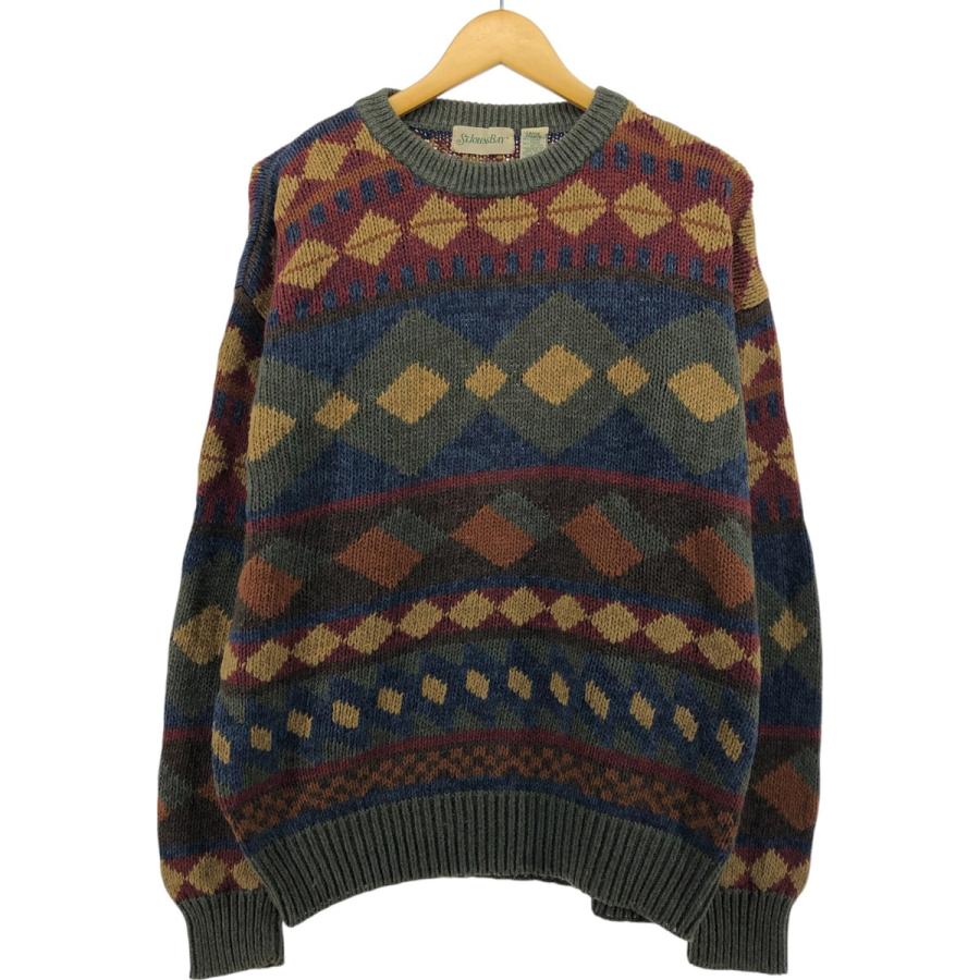古着 90年代 セントジョンズベイ STJOHN'S BAY 総柄 コットンニット