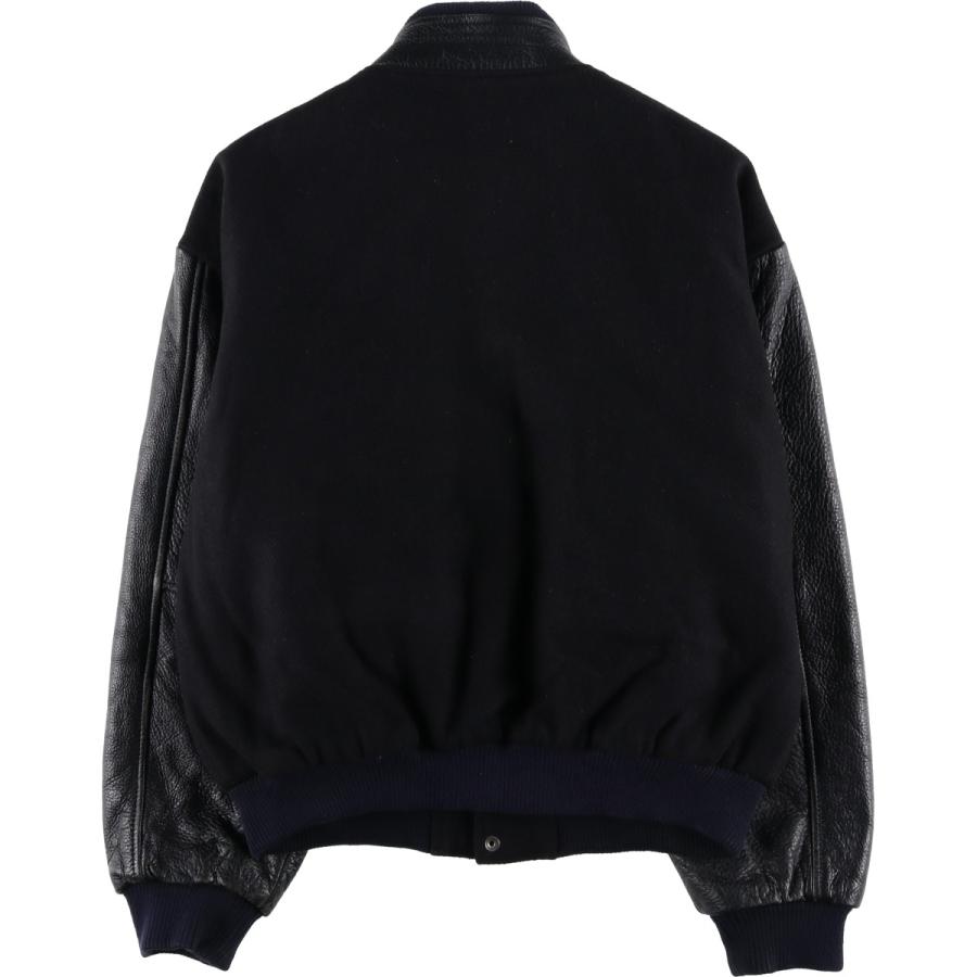 古着 ASTRO 中綿入り 袖革ウールボタンスタジャン バーシティ