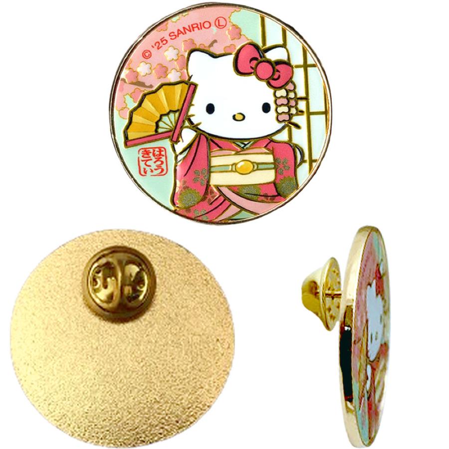 sanrio（サンリオ） ピンバッジ キティ 和柄 ピンバッチ 円窓 キティ