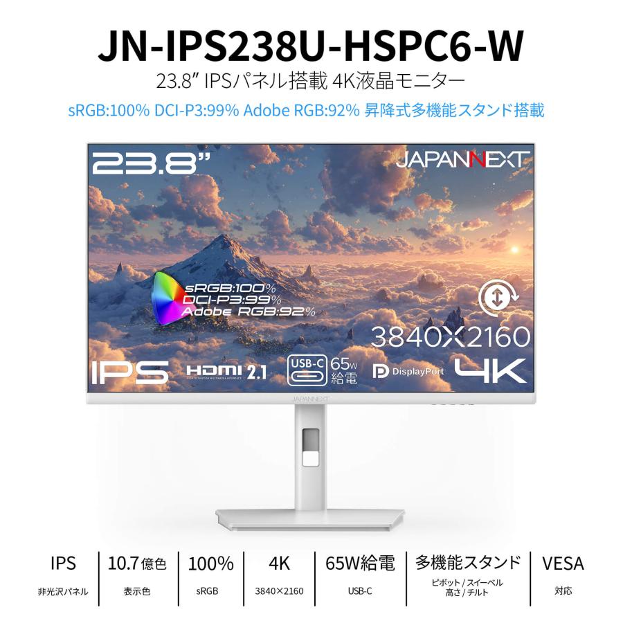 JAPANNEXT（ジャパンネクスト） JAPANNEXT 23.8インチ IPSパネル搭載