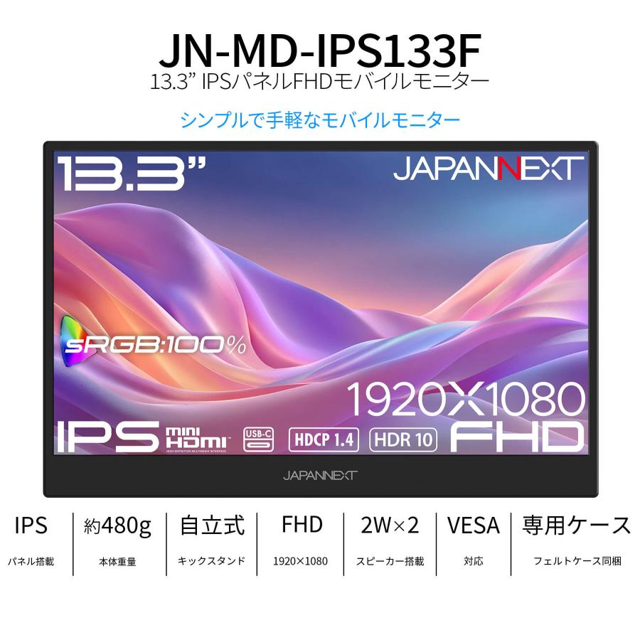 JAPANNEXT（ジャパンネクスト） JAPANNEXT 13.3インチ IPSパネル搭載