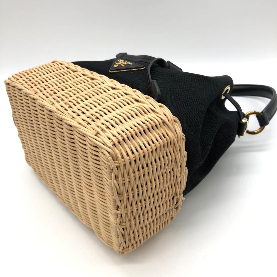 PRADA（プラダ） かごバッグ ハンドバッグ 巾着 トライアングルロゴ