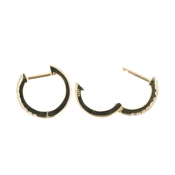 ジュエリーフィガロ K18 YG ダイヤモンド フープピアス 中折れ式