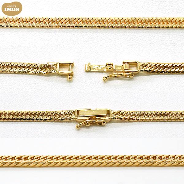 新品」18金 喜平 ネックレス 8面 カット トリプル K18 13.8g 55cm