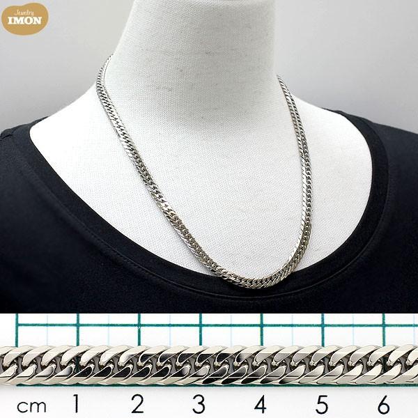 新品」プラチナ 喜平 ネックレス 6面 カット ダブル PT850 80g 50cm