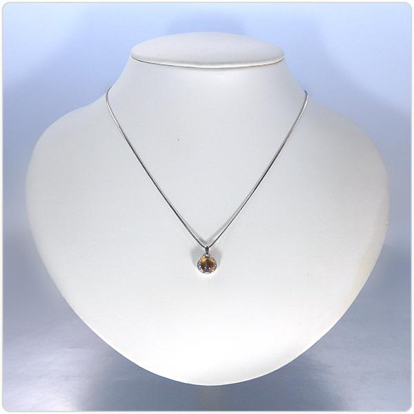 キャッツアイ ネックレス トップ プラチナ ペンダント ヘッド 1.543ct