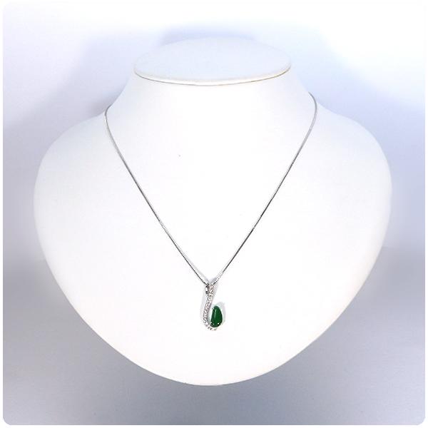 翡翠 ネックレス トップ プラチナ ペンダント ヘッド 1.087ct 中央宝石
