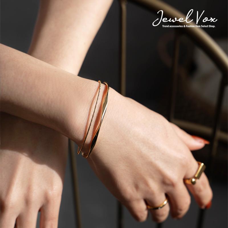 Jewel VOX ブレスレット バングル 金属アレルギー対応 捻り ひねり