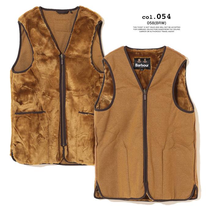 Barbour（バブアー） フロントジップ ファー ライナー ベスト スリム