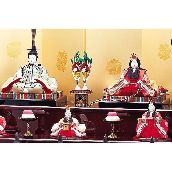 雛人形 コンパクト 木目込み 一秀 ひな人形 十五人飾り 15人 七段飾り