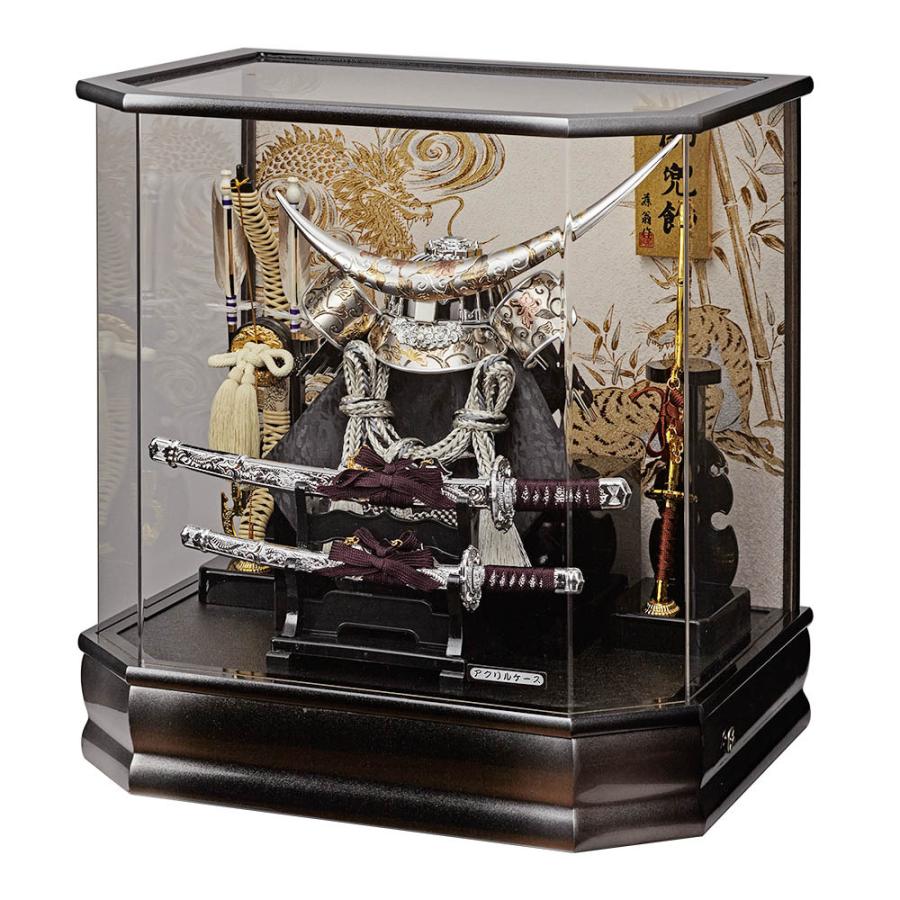 五月人形 コンパクト おしゃれ 虎 兜 伊達政宗 ケール入り 兜飾り