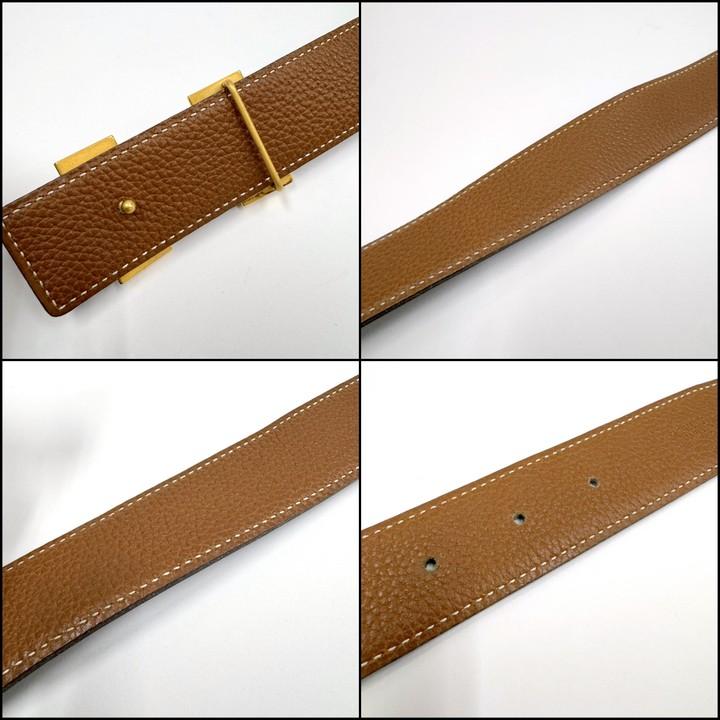 HERMES エルメス コンスタンス・リバーシブル Hベルト レザー×ゴールド