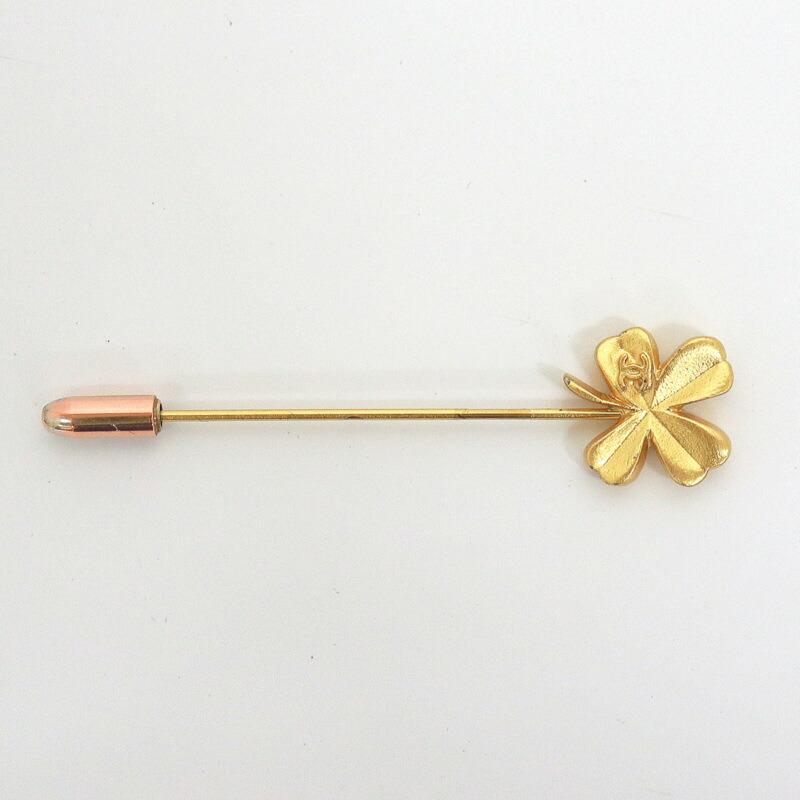 CHANEL シャネル ピンブローチ クローバー 03P ゴールド : JJ