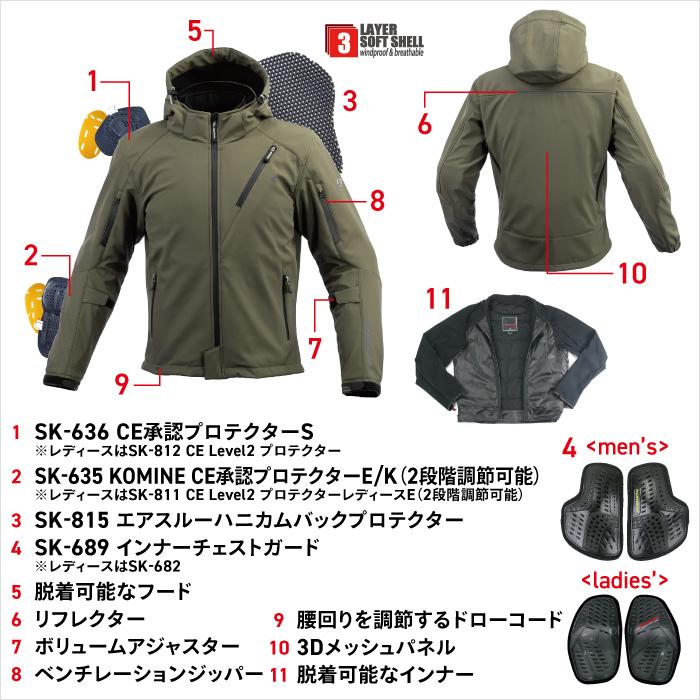 コミネ（Komine） ジャケット JK-5792 大きいサイズ 5XLB・6XLB