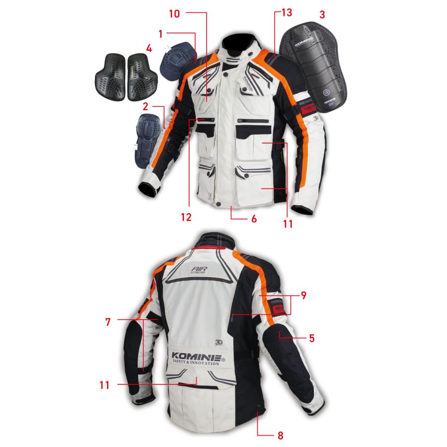 コミネ（Komine） JK-593 プロテクトフルイヤーツーリングジャケット