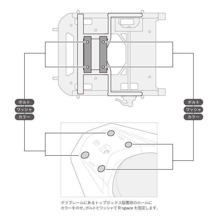 R-SPACE スライドキャリア ホンダ PCX 125・150・160用 最大積載量10kg