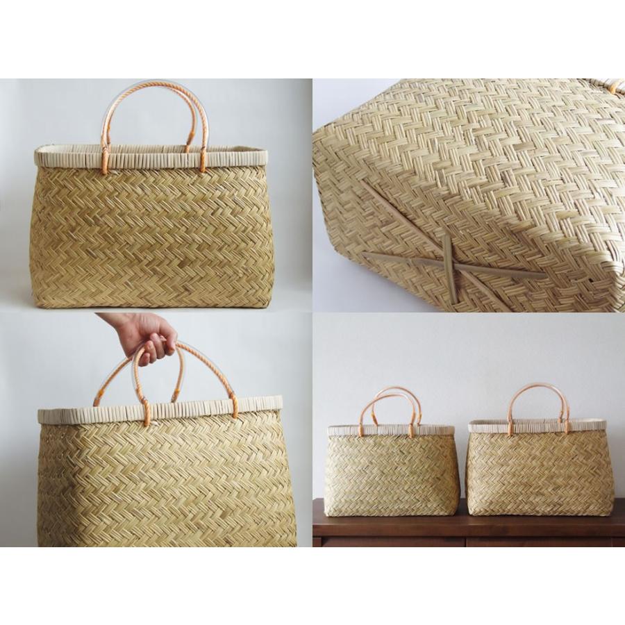 岩手県鳥越地区の竹細工 スズ竹 篠竹 市場かご 尺四 W44cm ビニール