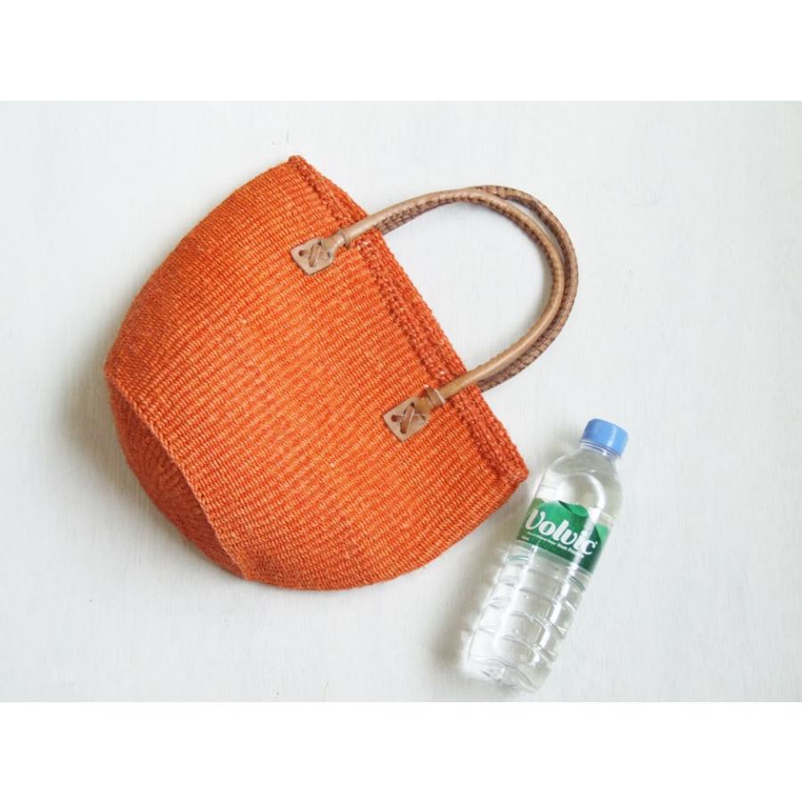 かごバッグ サイザルバッグ 革ハンドルタイプ S : おまめ - 通販