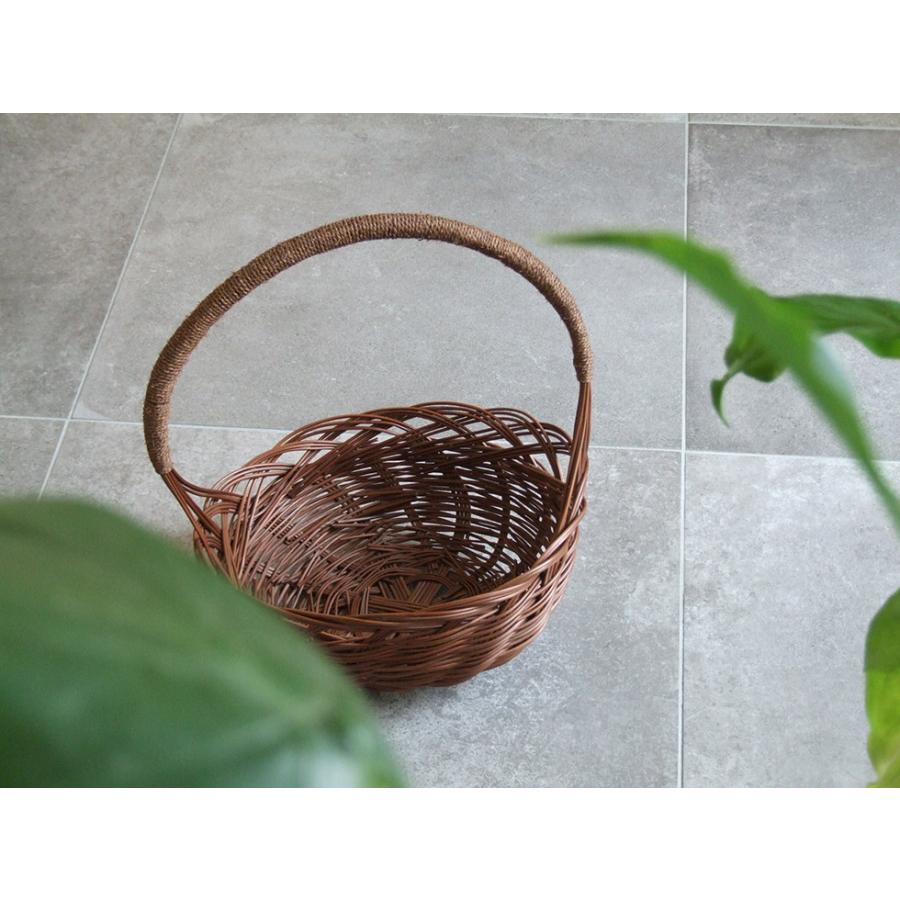 沖縄県 今帰仁村のわらび細工 わらび 縄巻手付かご 32×28 : おまめ