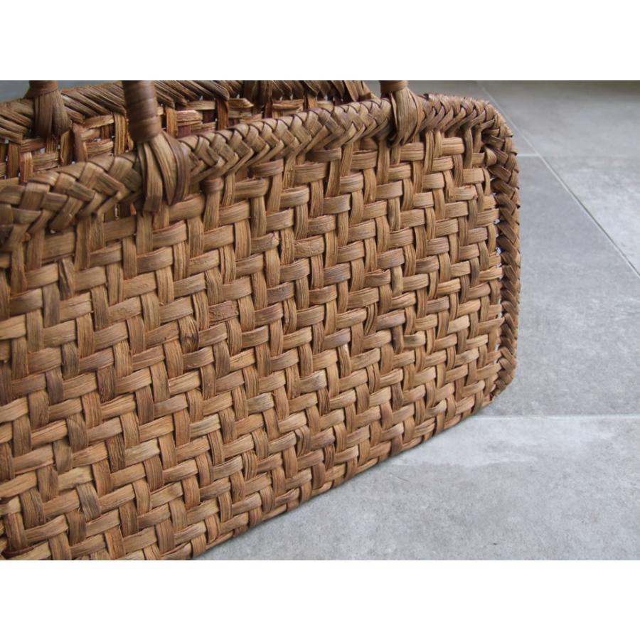 純国産 籠作家悠帆さん作 山葡萄かごバッグ 末広網代編み ボストン型