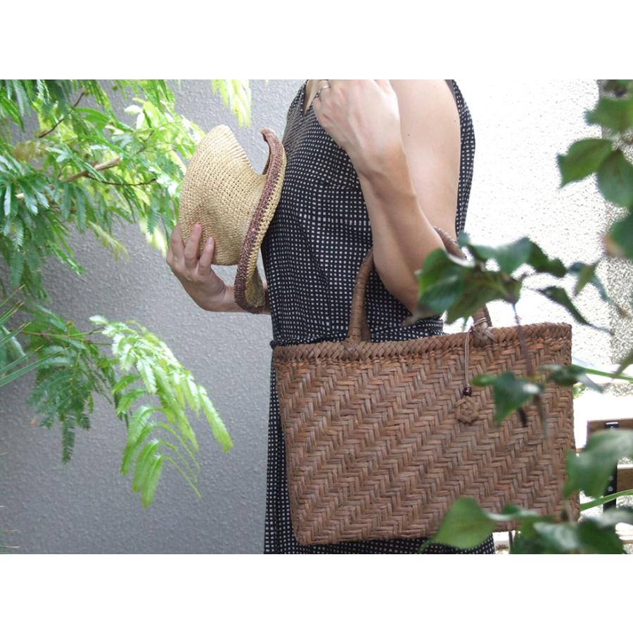 純国産 山形県 山葡萄かごバッグ 5mm極細網代編み 定番型 : おまめ