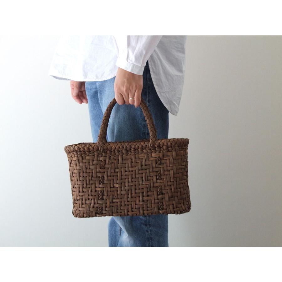 純国産 福島奥会津編み組細工 山葡萄かごバッグ 網代編み 三つ編み