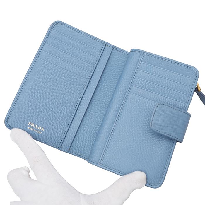 PRADA（プラダ） トライアングル ロゴ L字 二つ折り コンパクト 財布