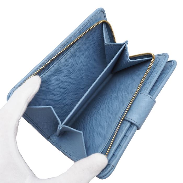 PRADA（プラダ） トライアングル ロゴ L字 二つ折り コンパクト 財布