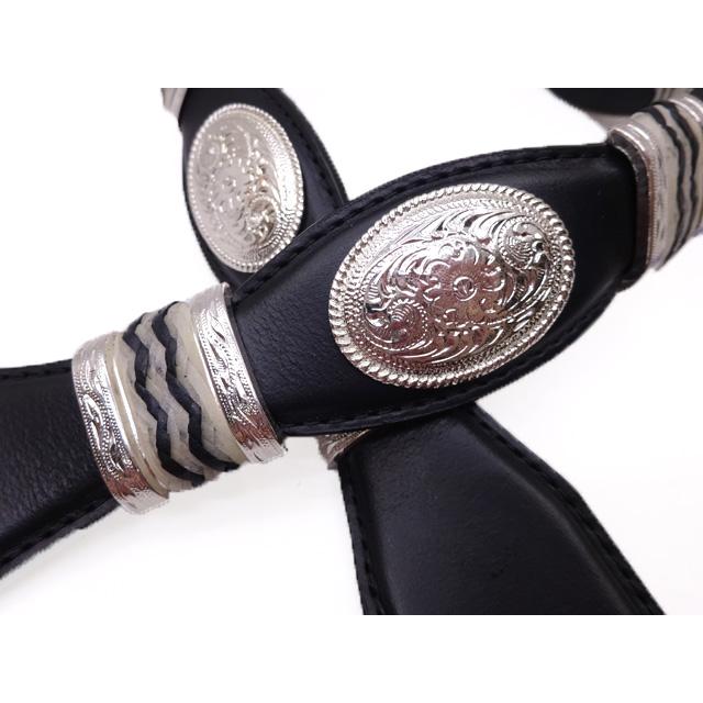 Tony lama ウエスタンベルト シルバー コンチョ ローハイド 切替