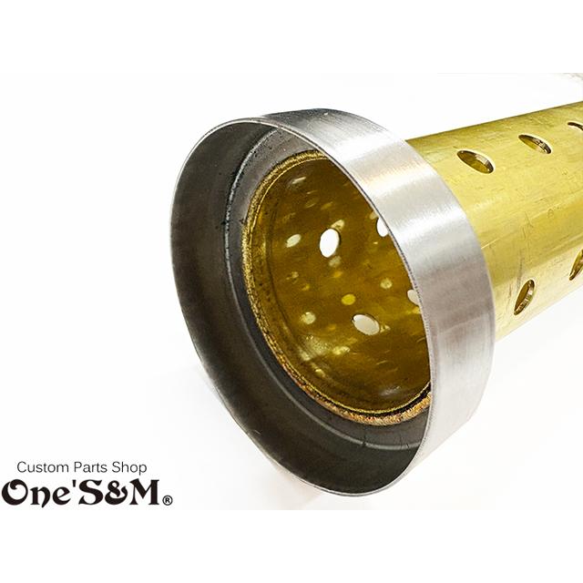 cb400f ヨンフォア64π真鍮バッフル ヨシムラ70π真鍮サイレンサー