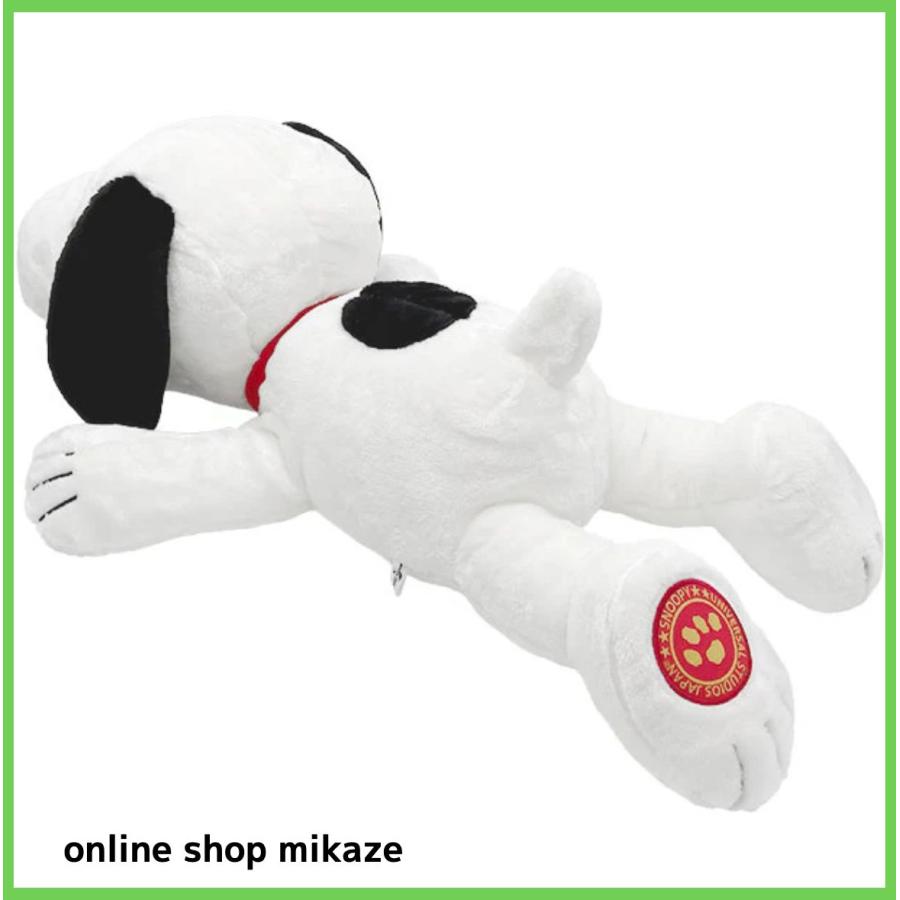 USJ スヌーピー ぬいぐるみ 寝そべり Lサイズ 足ロゴ お土産 グッズ